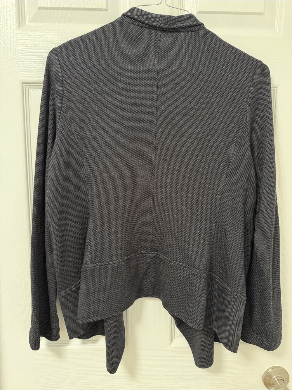 Eileen Fisher Charcoal Black Open Front Draped Cardigan Jacket - Size XL - Picture 5 of 11